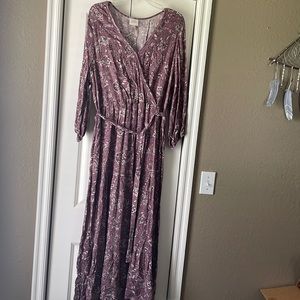 Knox Rose XXL long purple dress w/elastic waist.